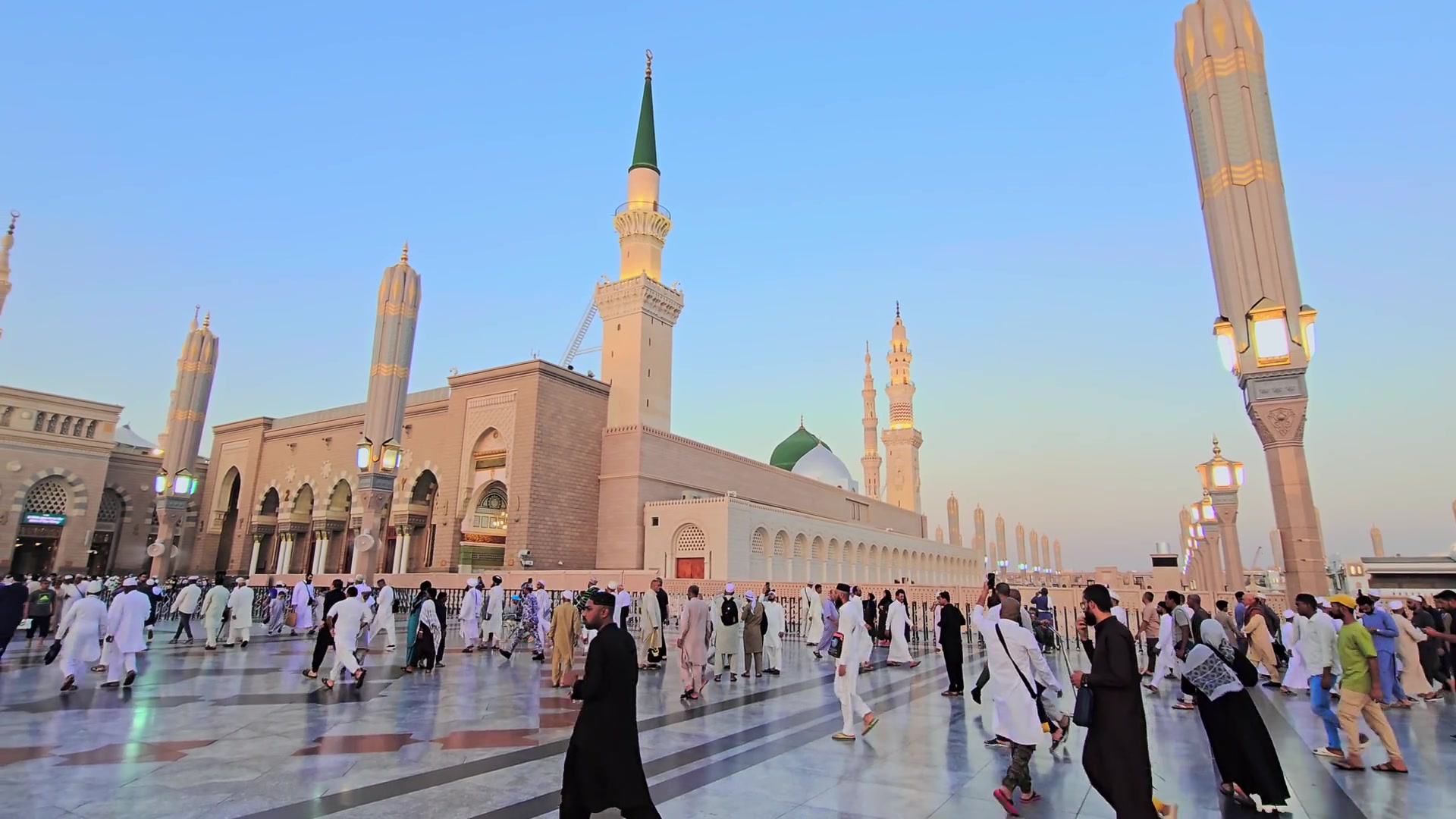 The courtyards of Al-Masjid An-Nabawi in Madinah